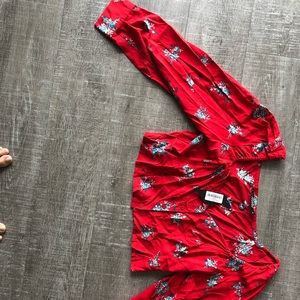 Long sleeve crop top blouse / off the shoulder